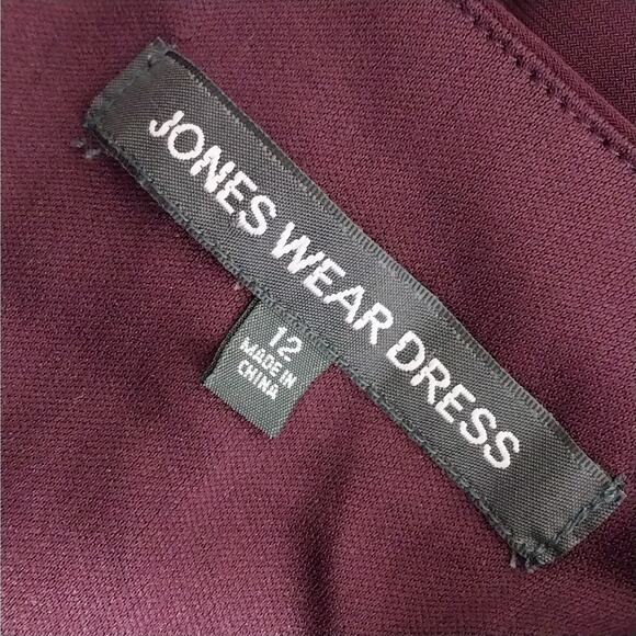 JONES WEAR DRESS! BURGUNDY RED DRAPEY, FLOWING CRISS-CROSS BODICE DRESS! SZ 12 - Picture 8 of 11